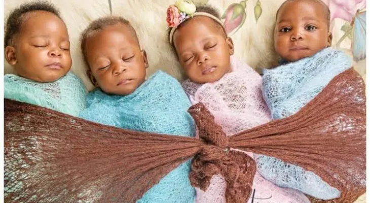 Sierra Leonean Woman Welcomes Quadruplets in Kossoh Town Village