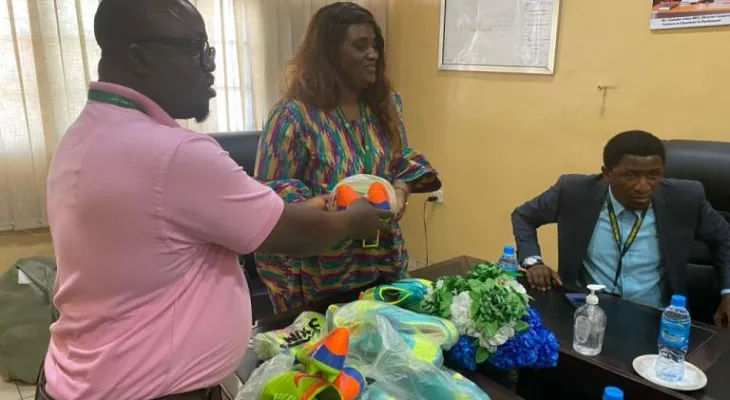 Director of Finance at SLPHA Elevates Ports Authority FC with Donation of Football Boots