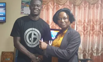 Musa Tombo Engages with Sports Minister Madam Augusta James-Teima in a Pivotal Meeting