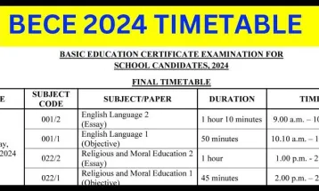 Final BECE Timetable Released for July 2024