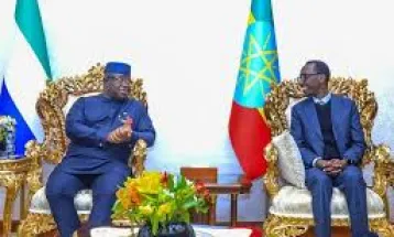 President Bio Arrives in Ethiopia for Global Conference on Ending Hunger