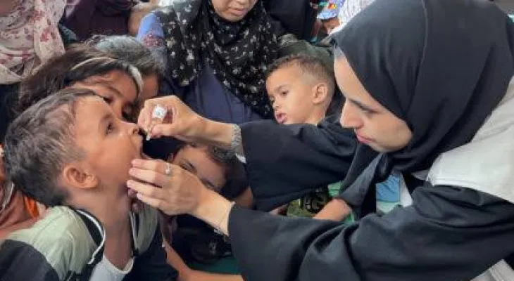 Gaza Launches New Polio Vaccination Campaign for Children A large-scale polio vaccination